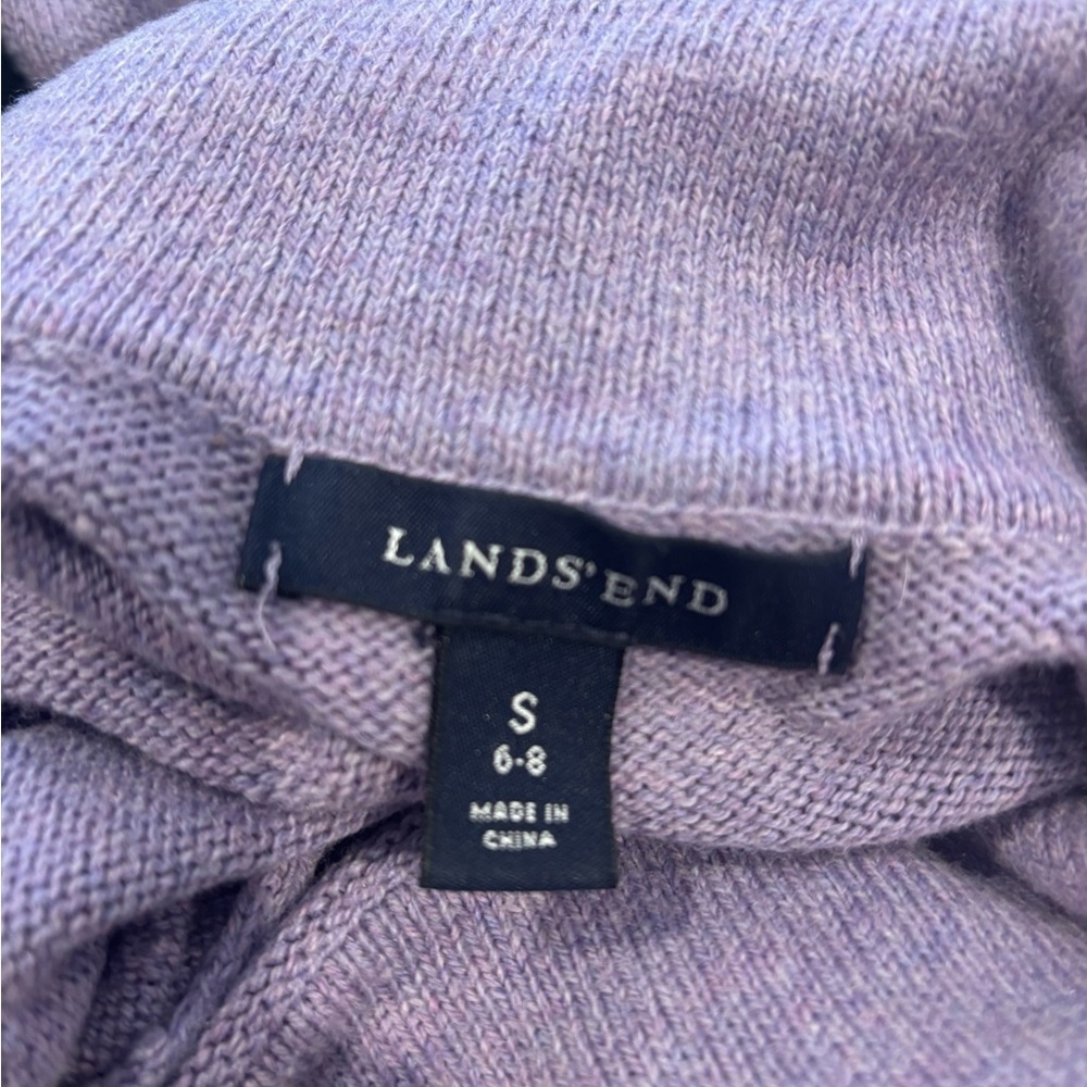 Lands End Wool Blend Sweater Womens S 6-8 Regular Fit Turtleneck Pullover - Picture 3 of 6